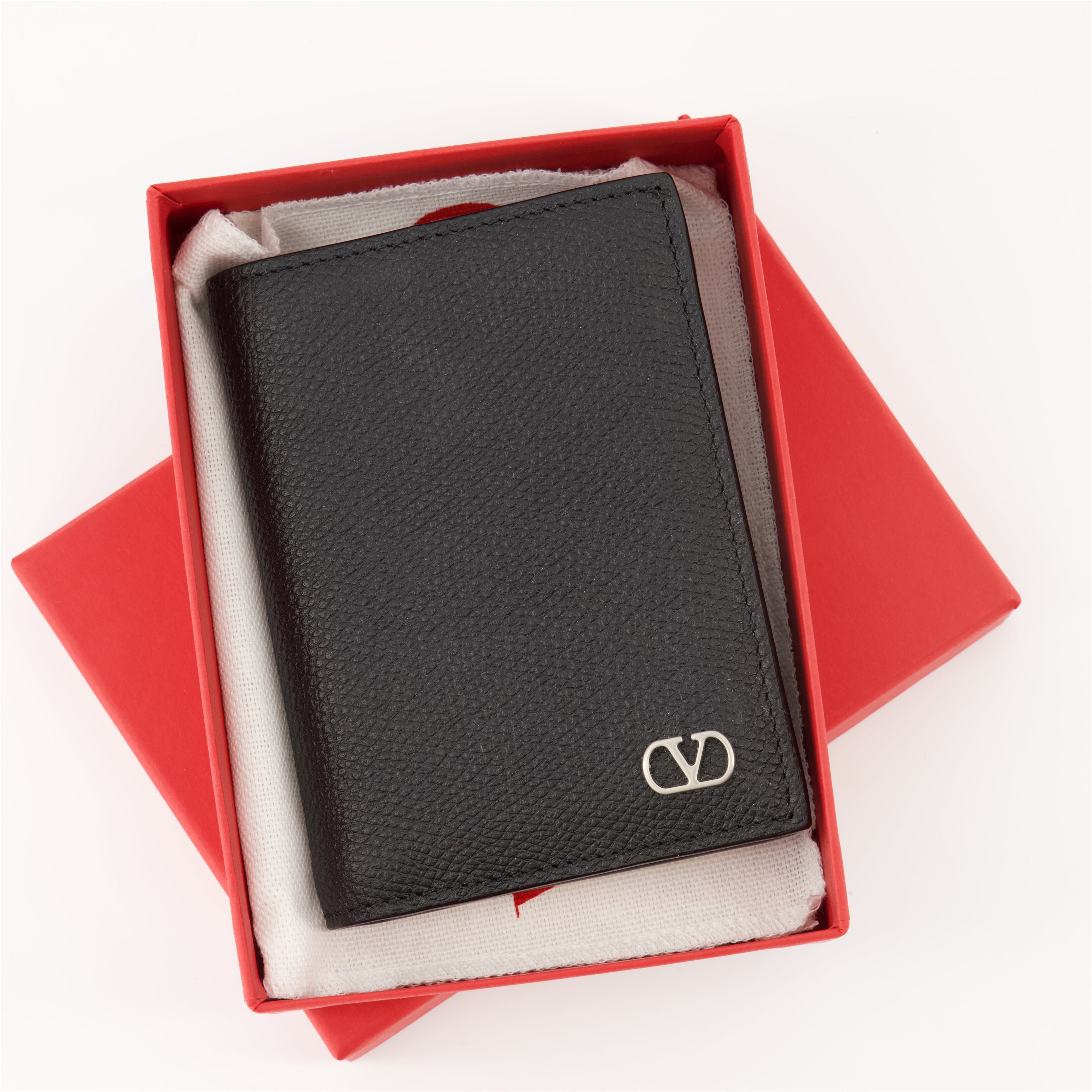 VLogo wallet, Valentino accessories, black leather wallet, men's wallet, designer wallet