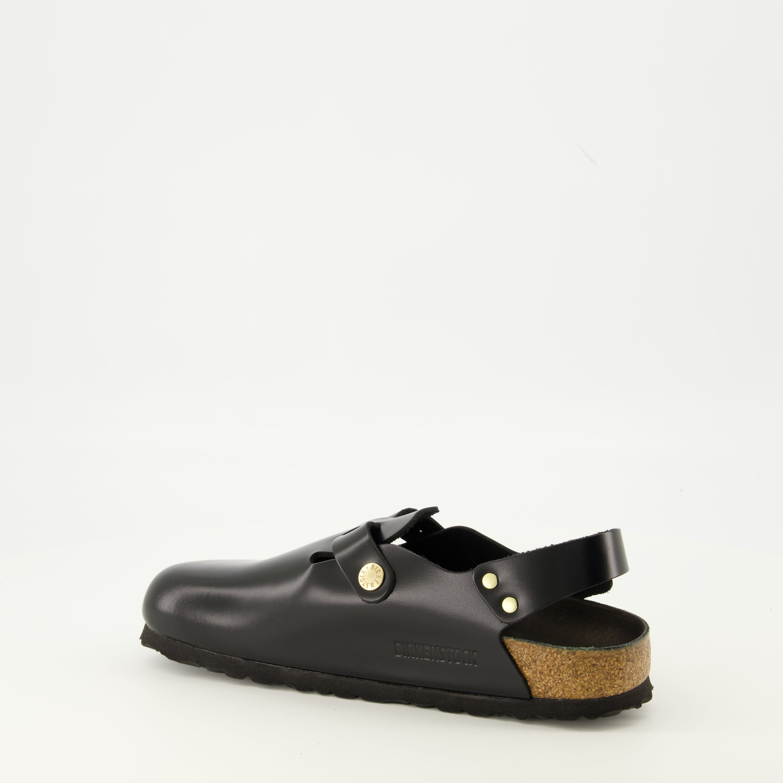 black sandals, Birkenstock footwear, adjustable strap sandals, molded footbed, comfortable sandals