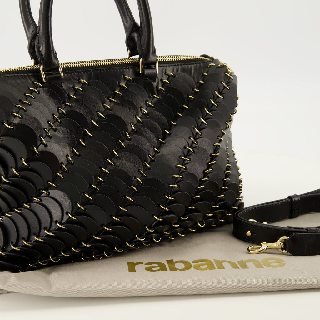 Sac Boston en cuir noir
