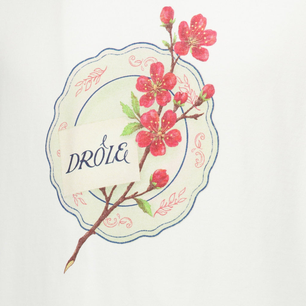 Drôle Porcelaine ホワイトコットンTシャツ