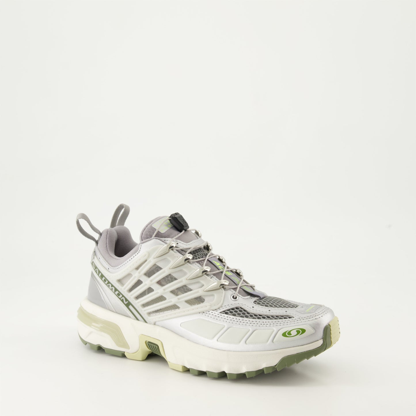 MM6 sneakers, Salomon collaboration, silver athletic shoes, stylish sneakers, designer footwear