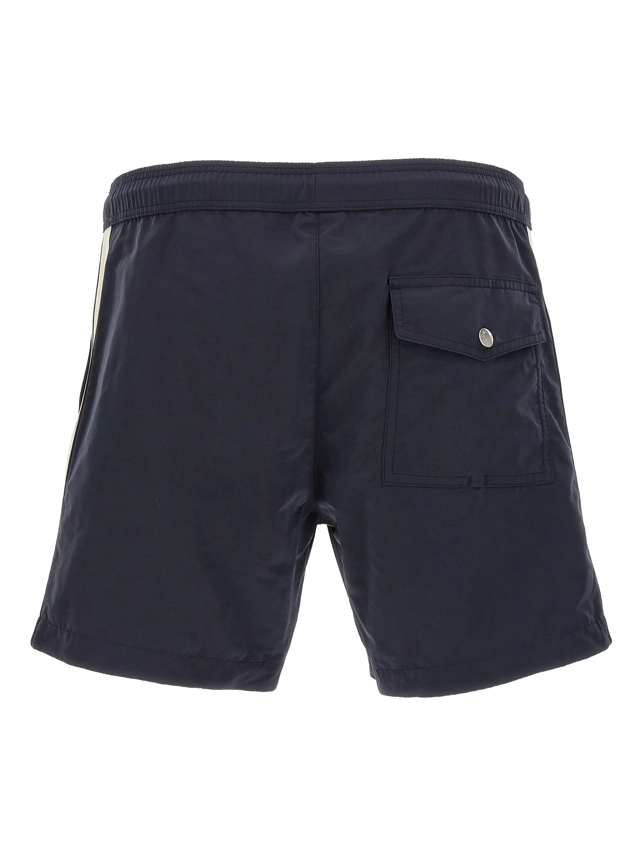 Image of Navy Swim Shorts by Moncler for Men - Season Spring-Summer 2025 - Model view 1