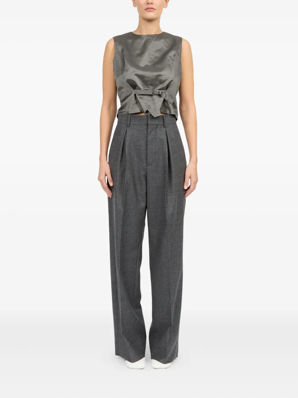 レディース Maison Margiela ダークグレーワイドパンツ トラウザー 36