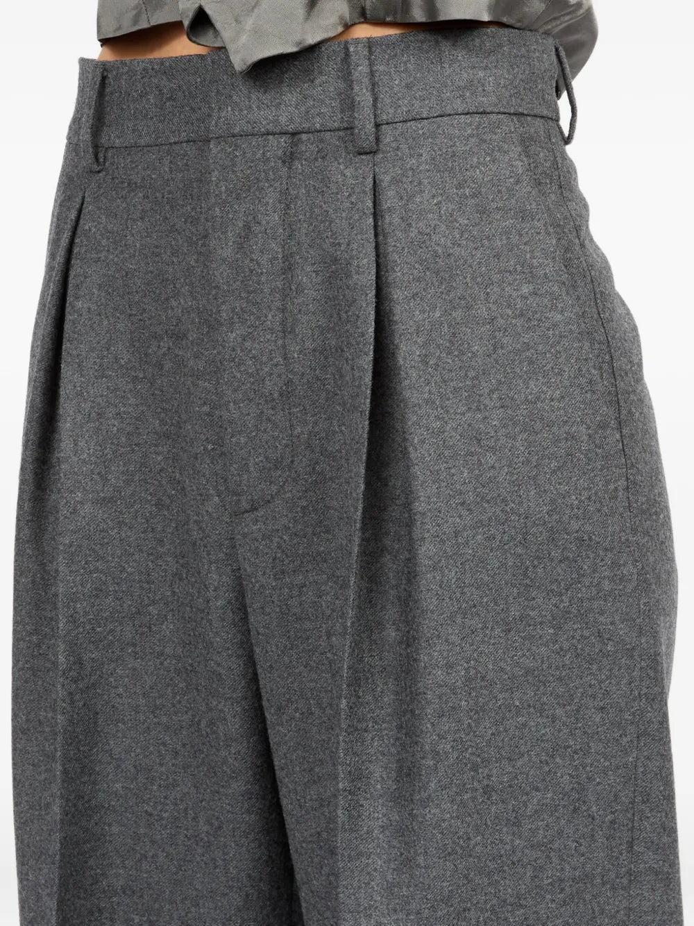 Mm6による女性用ワイドレッグウールパンツの画像 - シーズン秋冬2025 - 詳細ビュー10