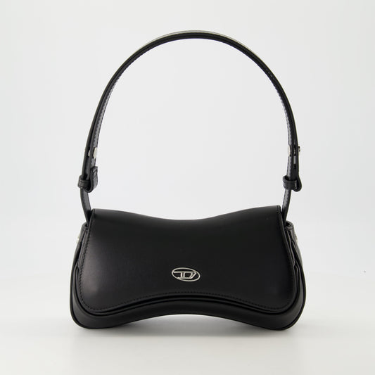 Sac Play, leather handbag, metallic logo, flap closure, detachable strap