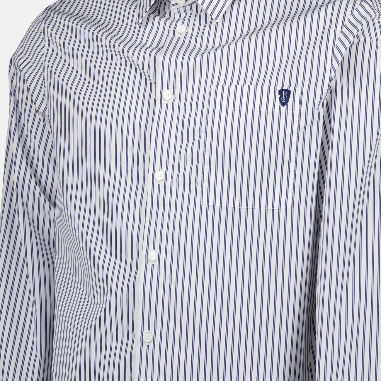 Burberry shirt, striped shirt, cotton shirt, blue and white shirt, classic collar shirt