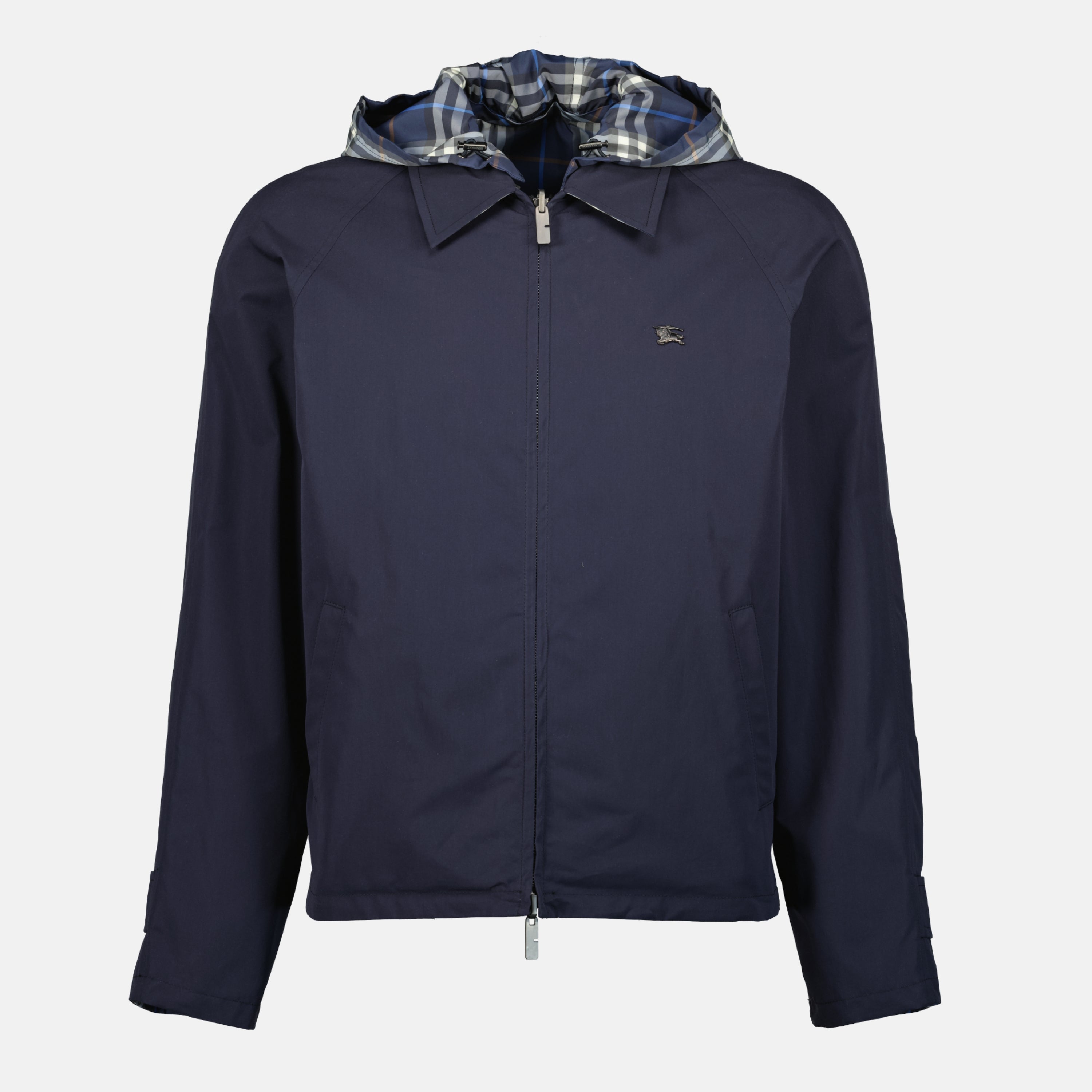 Veste réversible à carreaux marine