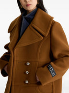 Image of Brown Wool Coat by Patou for Women - Season Autumn-Winter 2025 - Model view 3