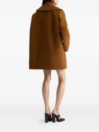 Image of Brown Wool Coat by Patou for Women - Season Autumn-Winter 2025 - Model view 2