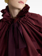 Image of Iconic Bordeaux Blouse by Patou for Women - Season Autumn-Winter 2025 - Model view 4
