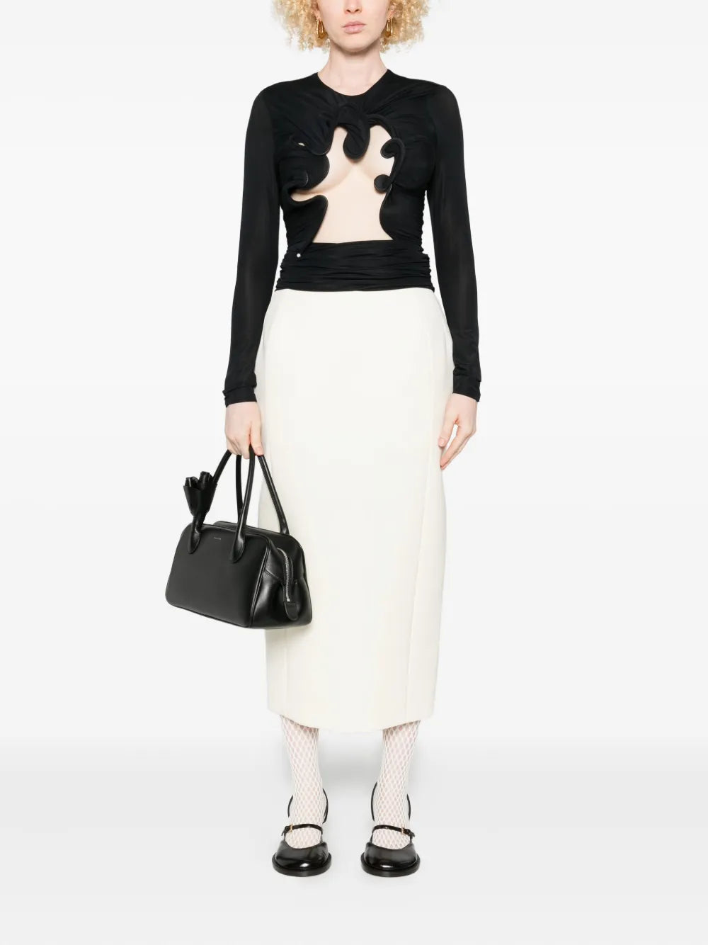 Top Hollow Venus Mesh Preto