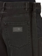 Image of Black Denim Straight Jeans by Mm6 for Women - Season Autumn-Winter 2025 - Model view 4