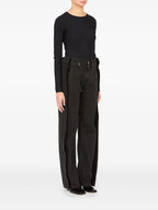 Image of Black Denim Straight Jeans by Mm6 for Women - Season Autumn-Winter 2025 - Model view 2