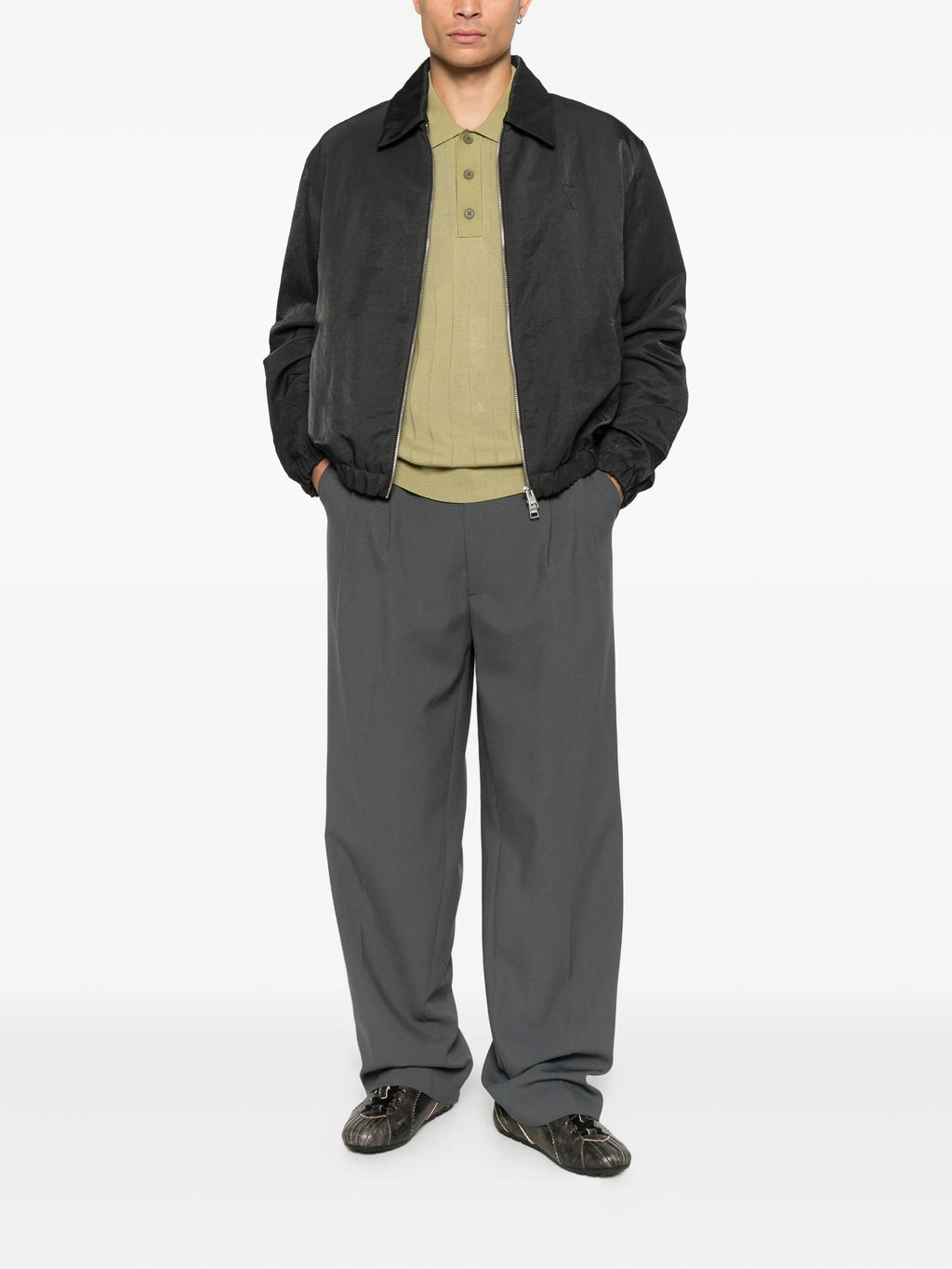 Image of Zipped Jacket AMI de Coeur by Ami PARIS for Men - Season Autumn-Winter 2025 - Model view 1