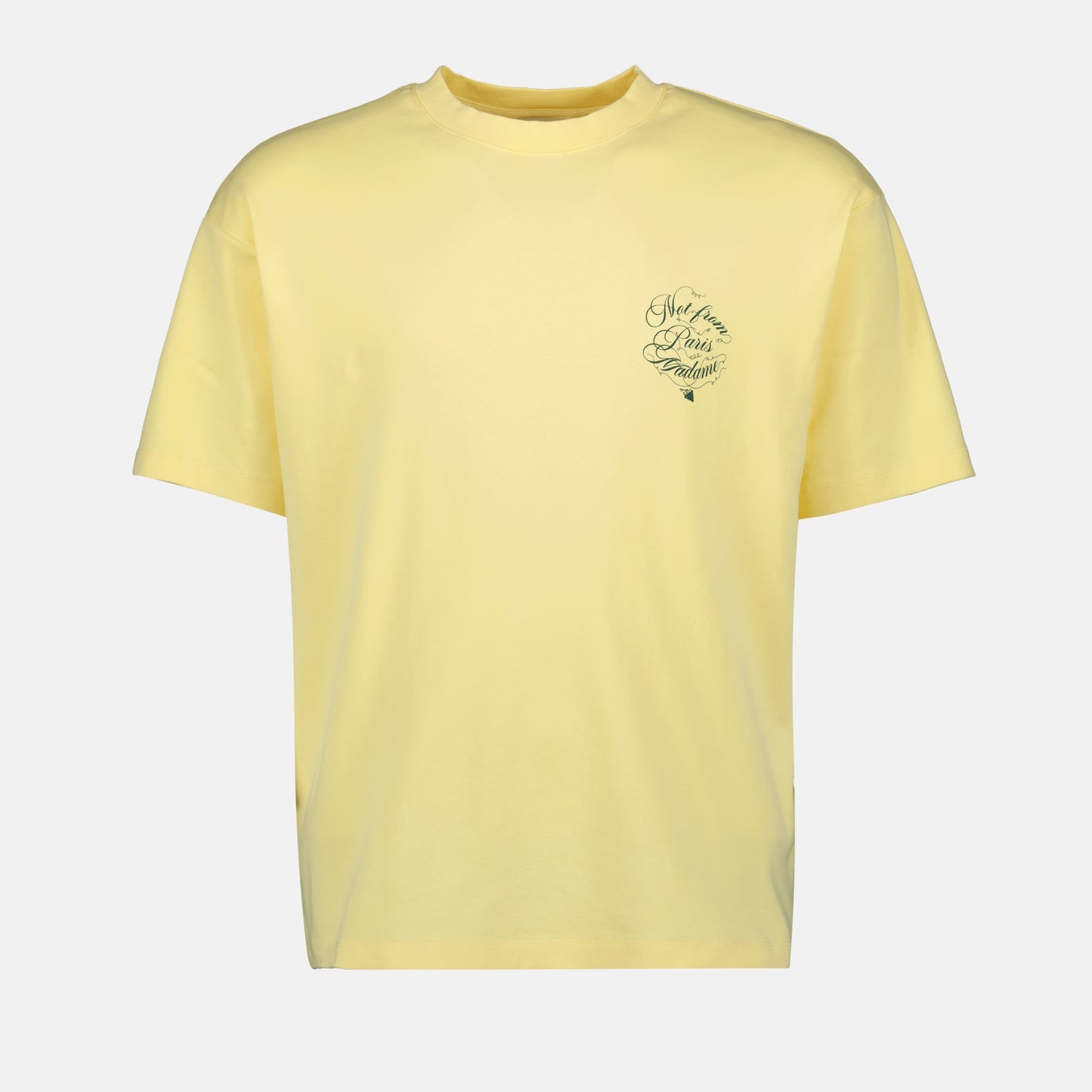 yellow t-shirt, Drole De Monsieur, cotton t-shirt, logo print, Spring-Summer collection