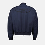 Dior bomber jacket, blue bomber, embroidered jacket, designer bomber, contemporary style jacket