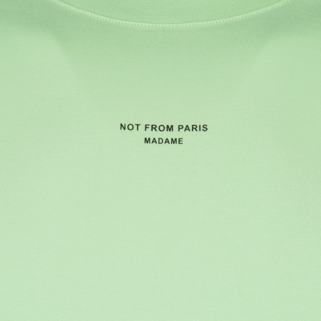 classic T-shirt, Drôle De Monsieur, jersey cotton T-shirt, light green T-shirt, embroidered logo tee