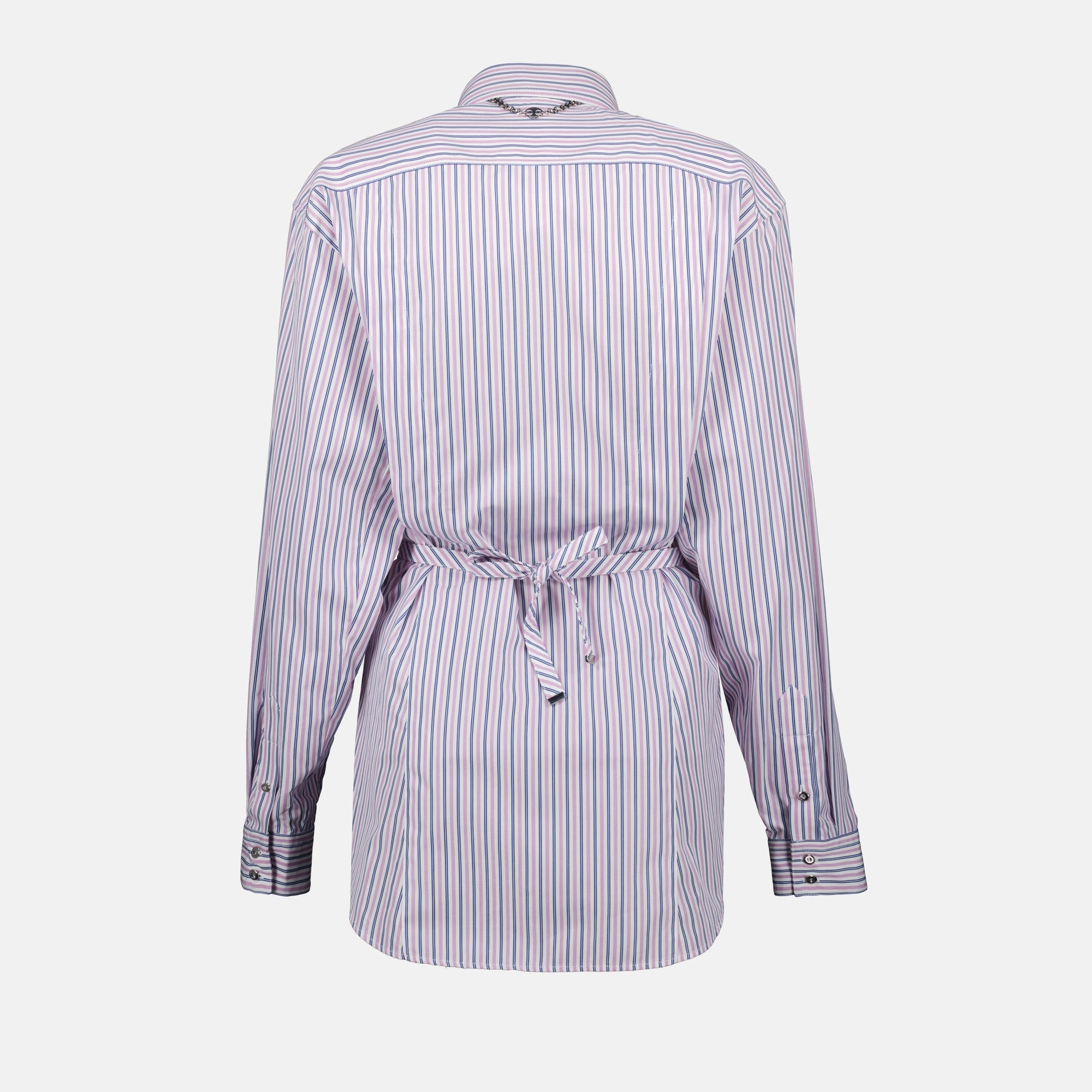 purple striped shirt, Rabanne shirt, women's poplin shirt, Spring-Summer collection, fitted shirt