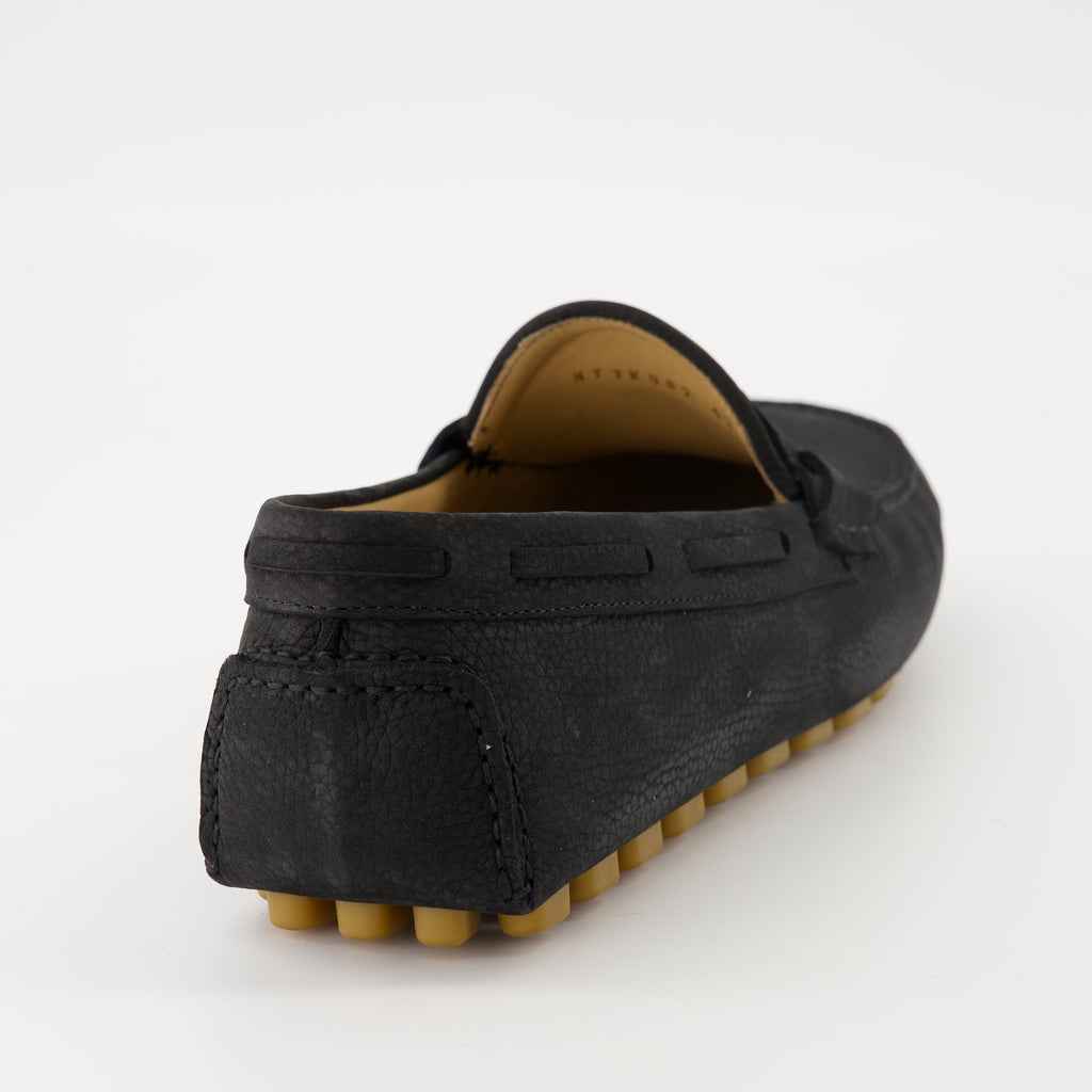 Valentino loafers, Driver Fastaway, black calf leather shoes, VLogo Signature, men's footwear