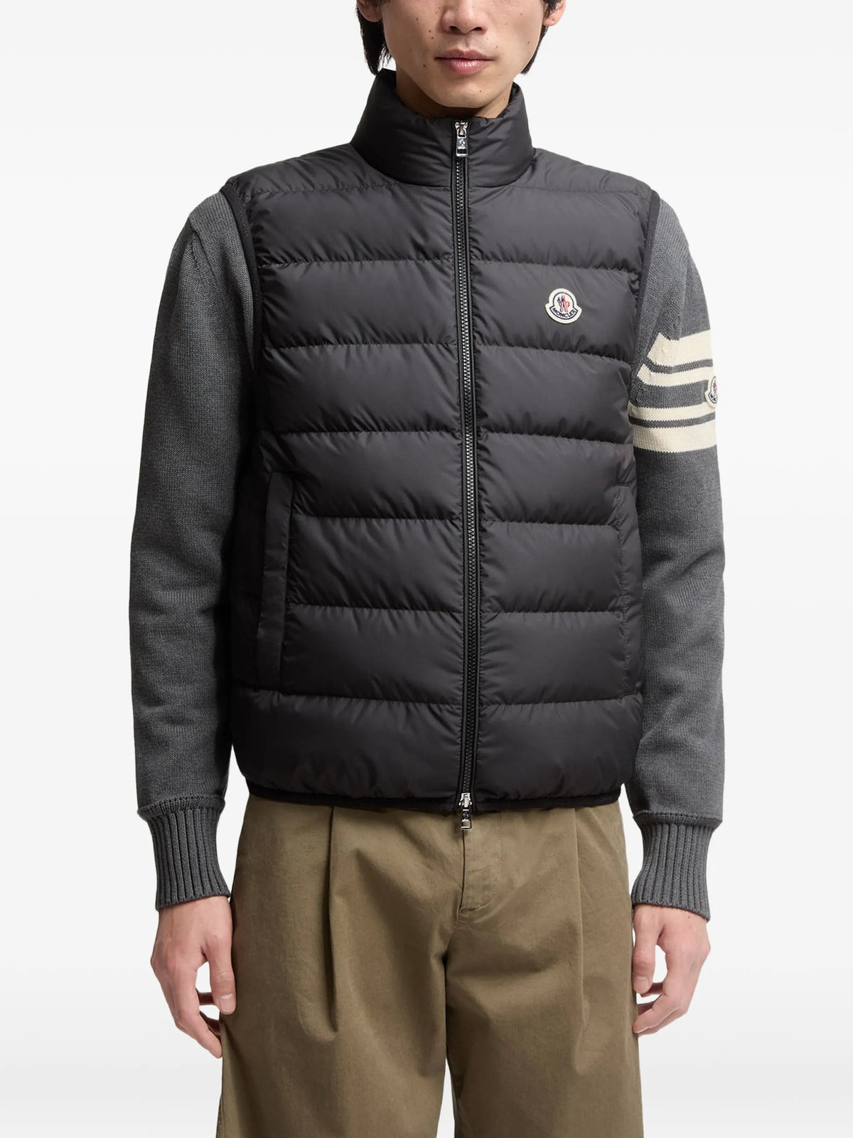 Image of Contrin Black Gilet by Moncler for Men - Season Autumn-Winter 2026 - Model View 2
