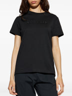 Image of Embroidered Logo T-Shirt by Moncler for Women - Season Spring-Summer 2026 - Model view 2