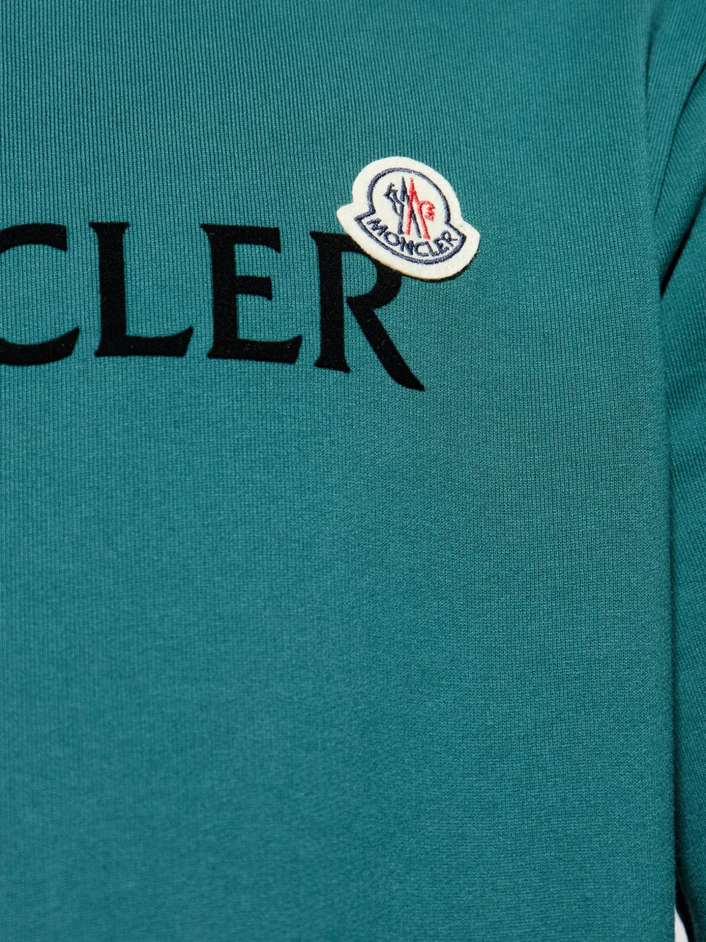 Image of Green Logo Sweatshirt by Moncler for Men - Season Autumn-Winter 2025 - Detail View 7