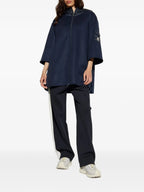 Image of Navy Wool Zip Cape by Moncler for Women - Season Autumn-Winter 2025 - Back View