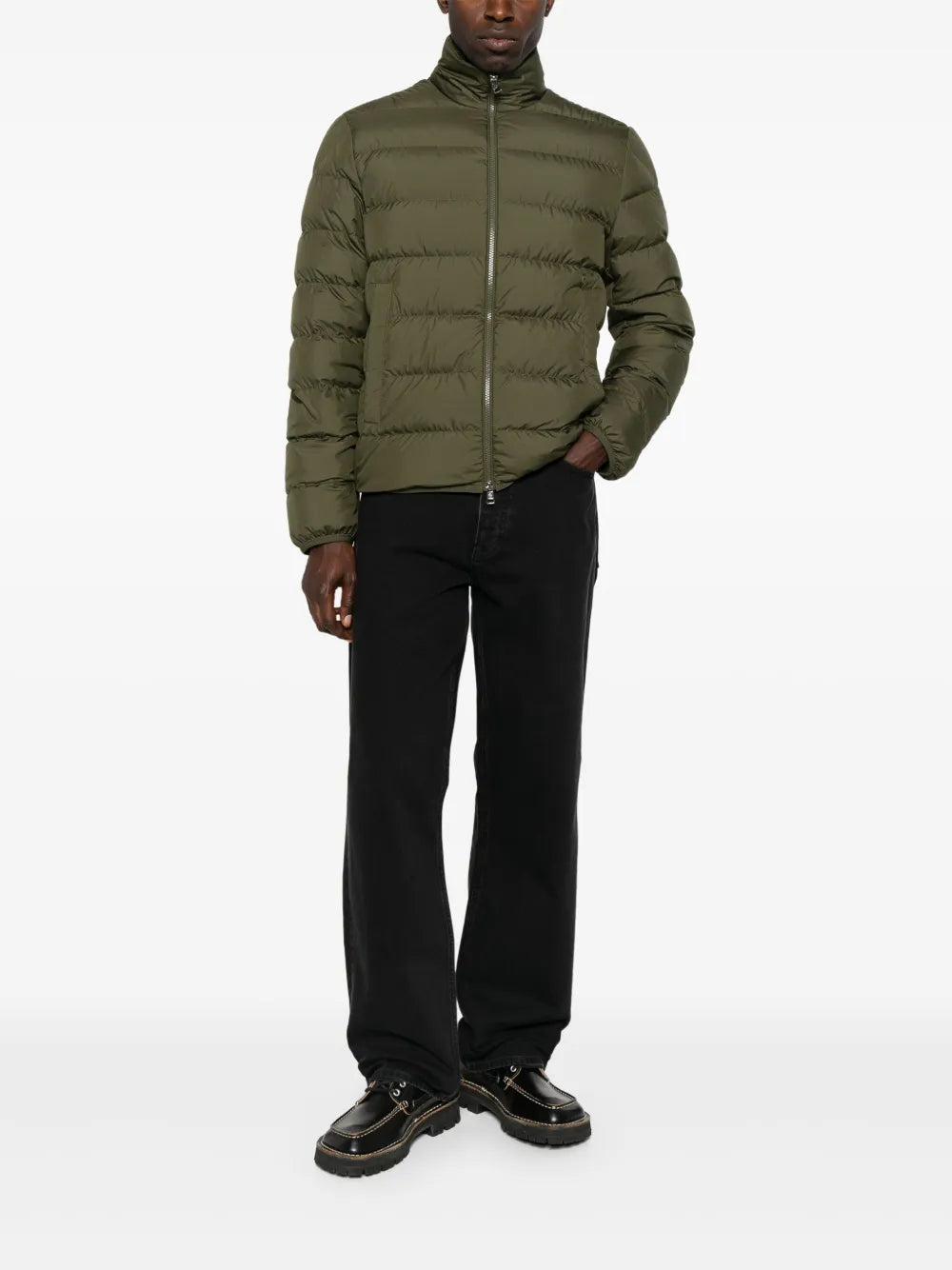 Image of Baudinet Kaki Down Jacket by Moncler for Men - Season Autumn-Winter 2025 - Back View