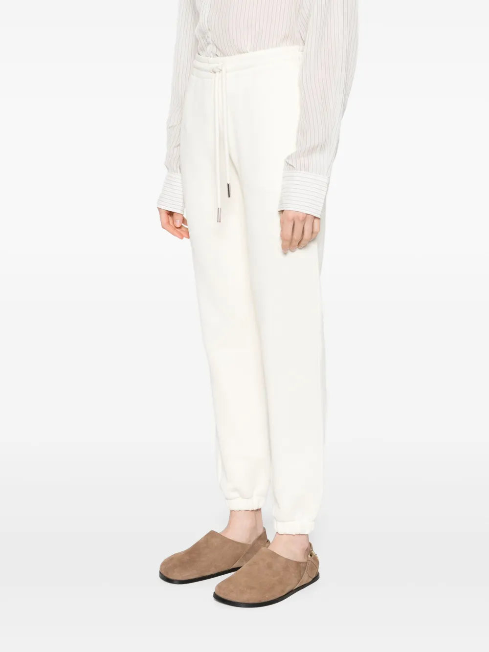 Image of White Sweatpants by Moncler for Women - Season Autumn-Winter 2025 - Detail View 1