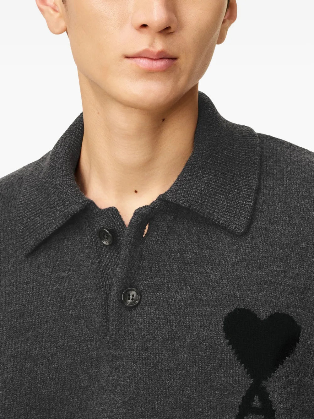 Long Sleeve Wool Polo