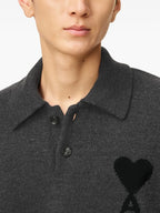Long Sleeve Wool Polo