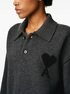 Long Sleeve Wool Polo