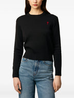 Image du pull noir Ami de Coeur par Ami PARIS pour femmes - Saison Automne-Hiver 2025 - Vue modèle 4