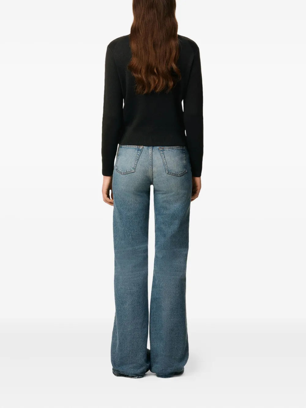 Image of Ami de Coeur Black Sweater by Ami PARIS for Women - Season Autumn-Winter 2025 - Model view 2