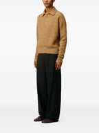 Image of Brown Wool Polo by Ami PARIS for Men - Season Autumn-Winter 2025 - Model view 2
