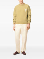 Image of Ami de coeur Yellow Knit Sweater by Ami PARIS for Unisex - Season Autumn-Winter 2025 - Model view 6