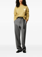 Image of Ami de coeur Yellow Knit Sweater by Ami PARIS for Unisex - Season Autumn-Winter 2025 - Model view 2