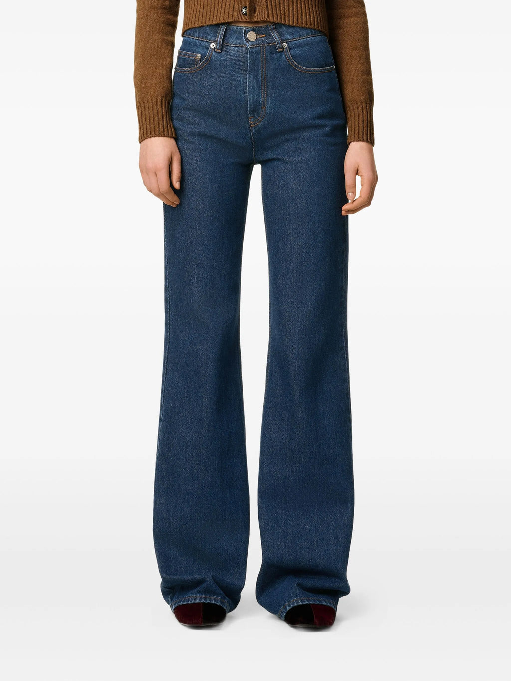 Image of Flared Denim Jean by Ami PARIS for Women - Season Autumn-Winter 2025 - Model view 4