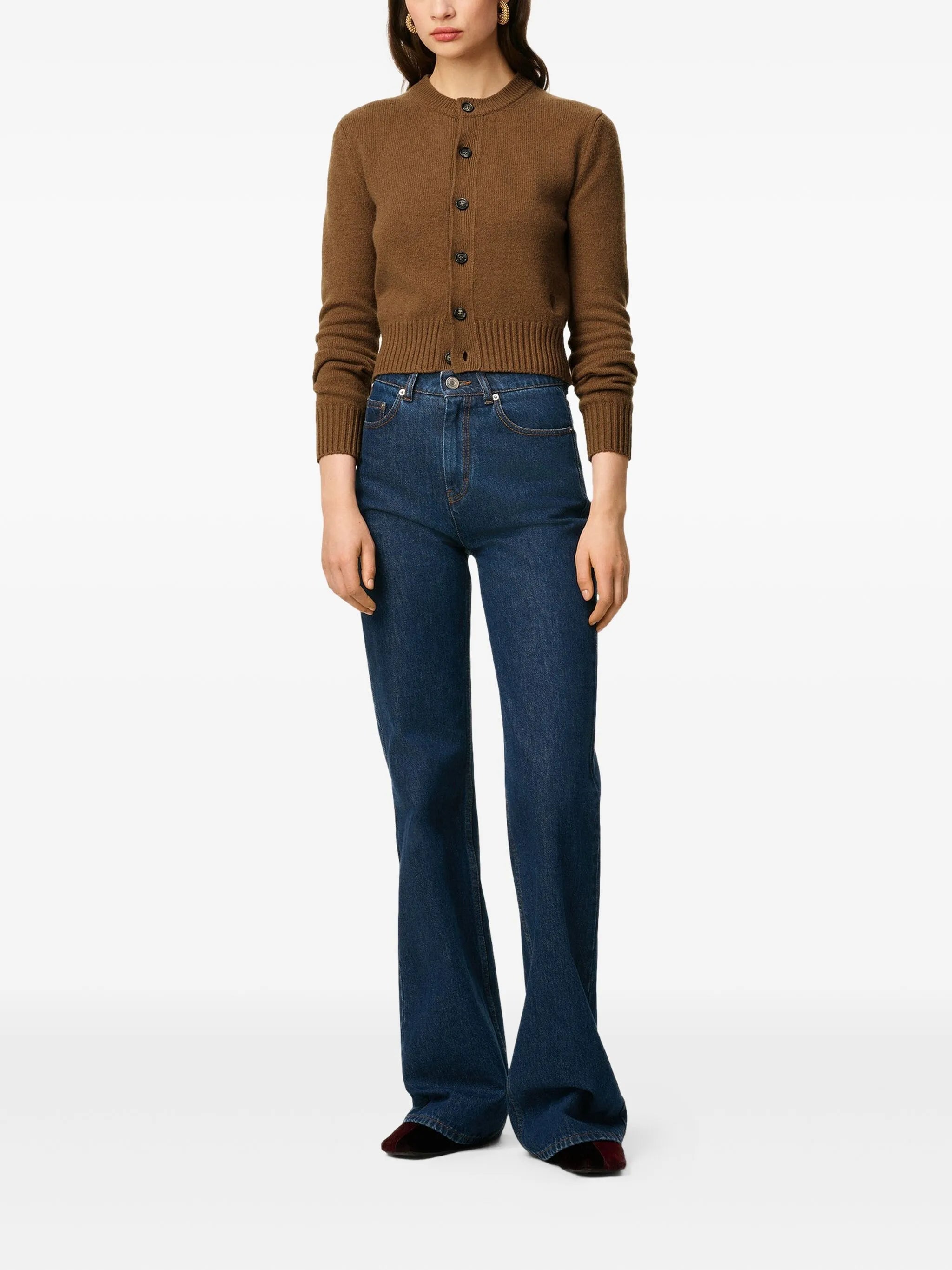 Image of Flared Denim Jean by Ami PARIS for Women - Season Autumn-Winter 2025 - Model View 1