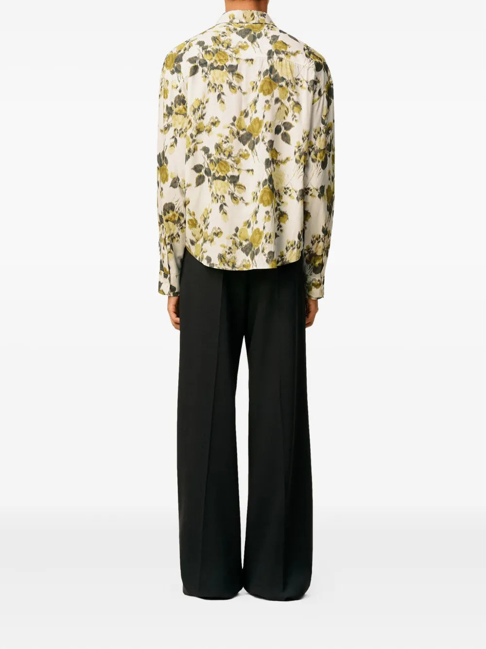 Floral Printed Green Shirt