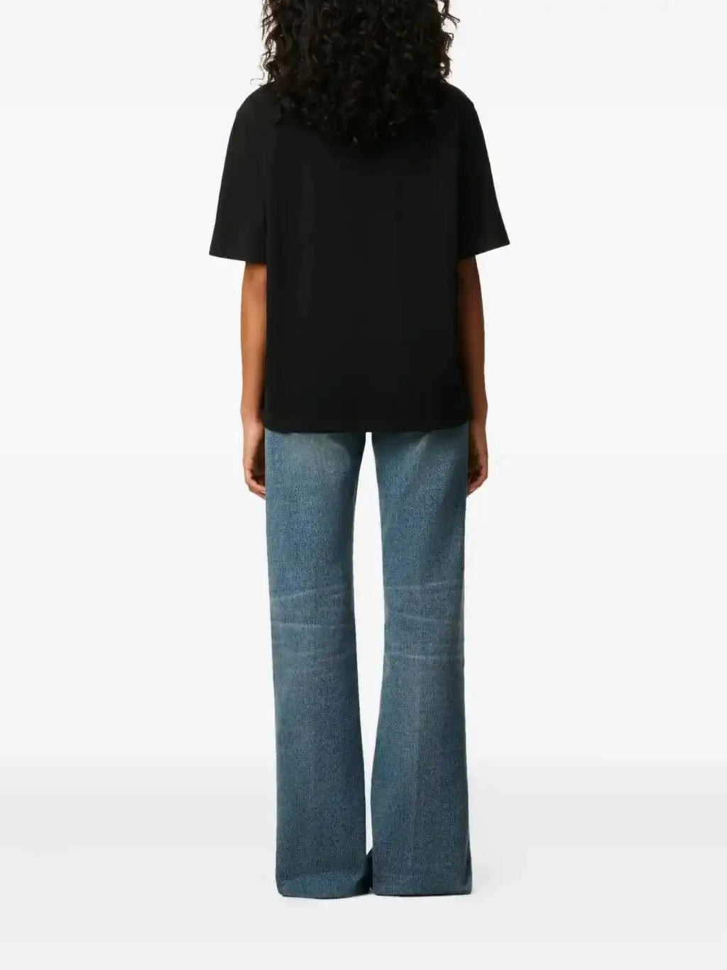 Image of Black Cotton T-Shirt by Ami PARIS for Unisex - Season Spring-Summer 2026 - Model view 4