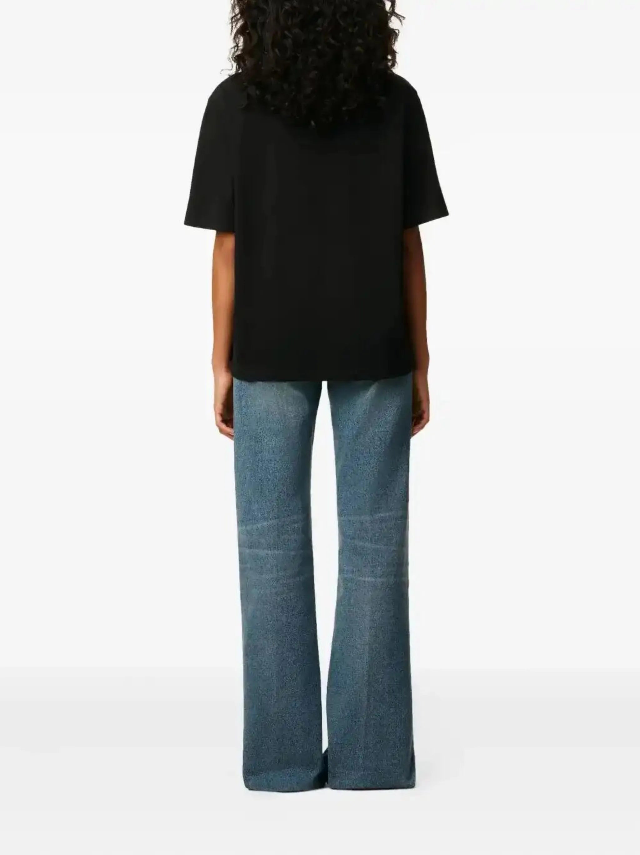 Image of Black Cotton T-Shirt by Ami PARIS for Unisex - Season Spring-Summer 2026 - Model view 4
