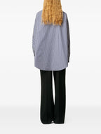 Image of Striped Navy Blouse by Ami PARIS for Unisex - Season Autumn-Winter 2025 - Model view 4