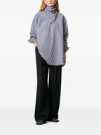 Image of Striped Navy Blouse by Ami PARIS for Unisex - Season Autumn-Winter 2025 - Model view 1