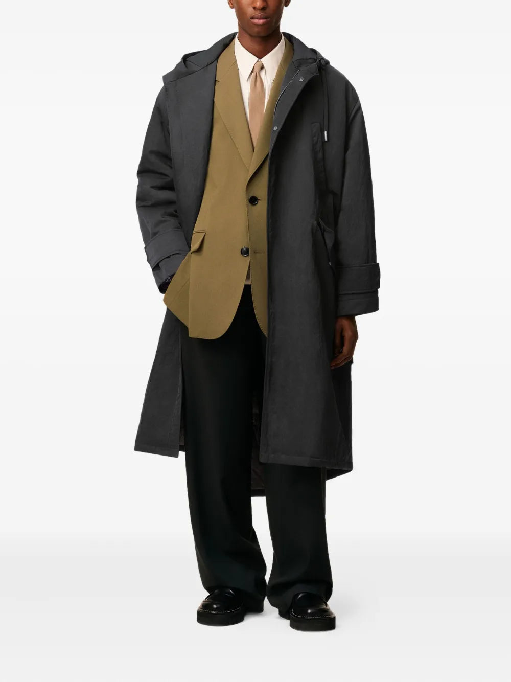 Long Gray Nylon Parka