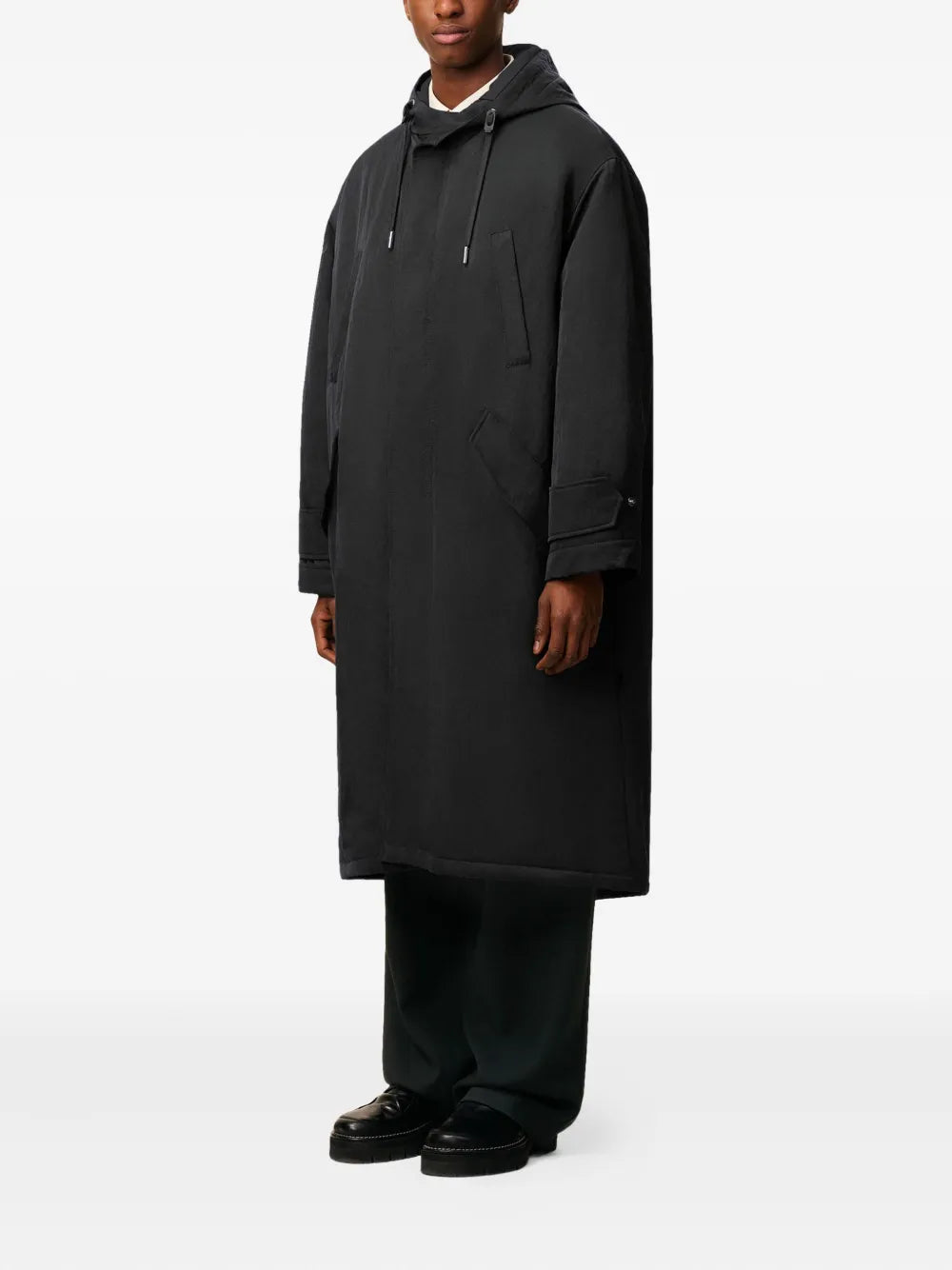 Long Gray Nylon Parka