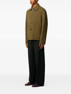 Kaki Wool and Cashmere Jacket