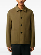 Kaki Wool and Cashmere Jacket