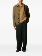 Kaki Wool and Cashmere Jacket