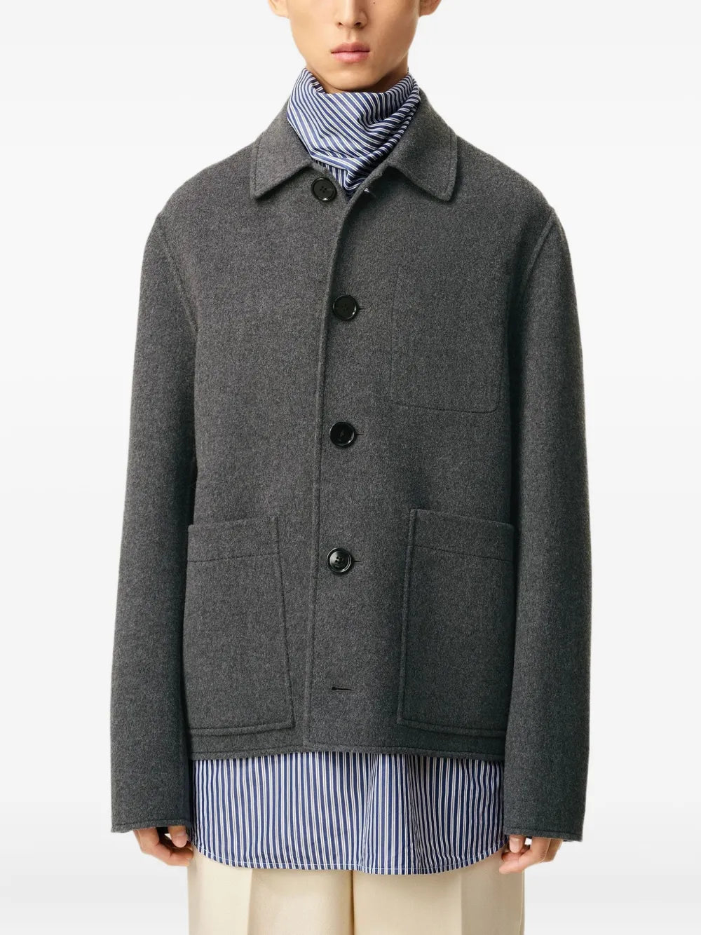 Veste Boule en Laine Grise